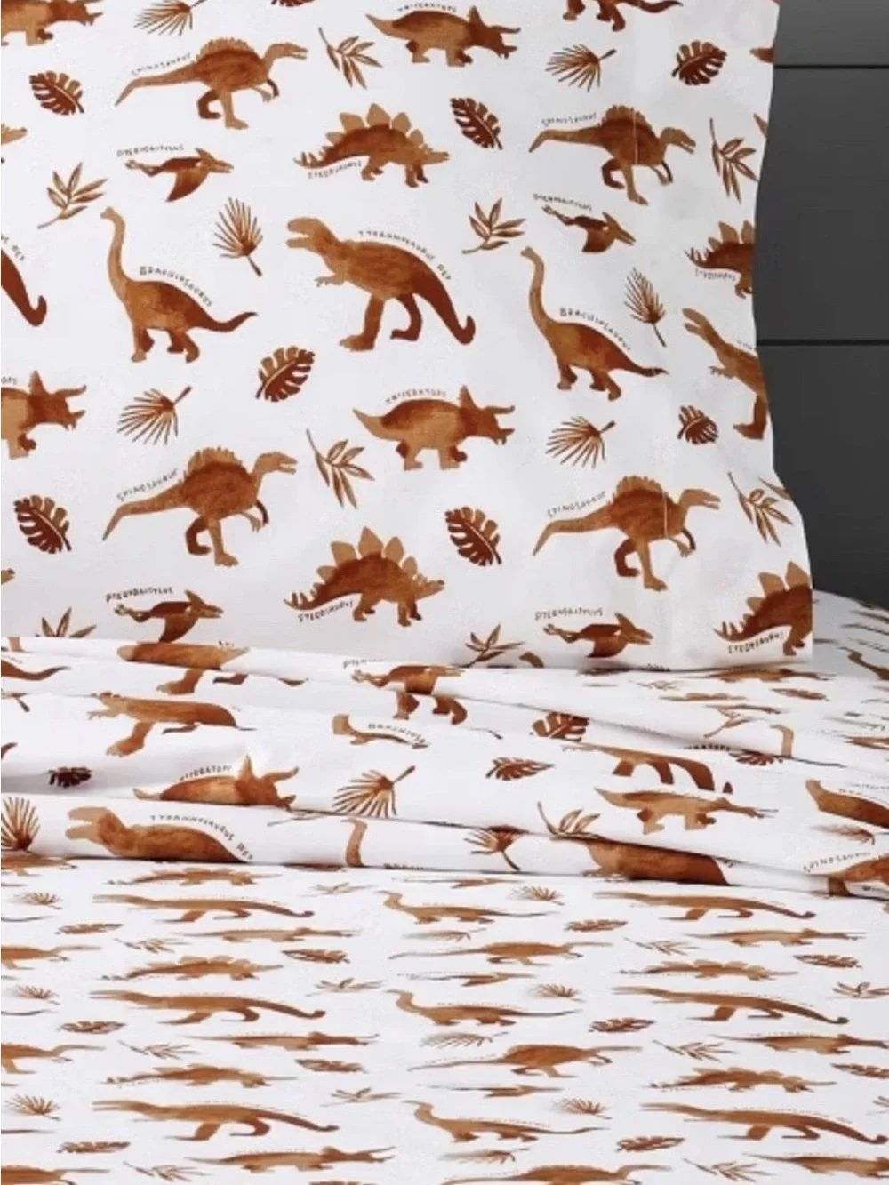 Pillowfort Watercolor Dinosaur Queen Cotton Sheet Set Discontinued NWT